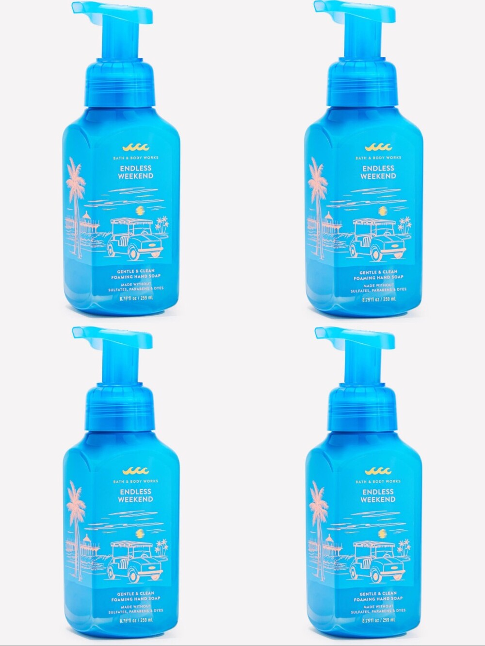 Bath & Body Works Endless Weekend Foaming Hand Soap Set of 4 NEW RARE